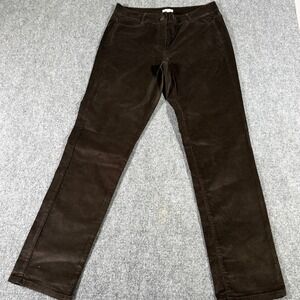 J. Jill Womens Brown Corduroy Straight Leg Pants Size 8 Chocolate Brown